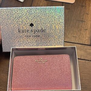 Kate Spade Rose Glitter Card Case